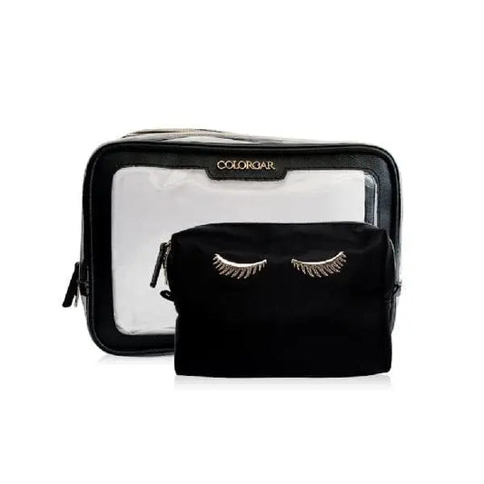 Lips & Lashes Box Pouch(Set Of Two) - Black