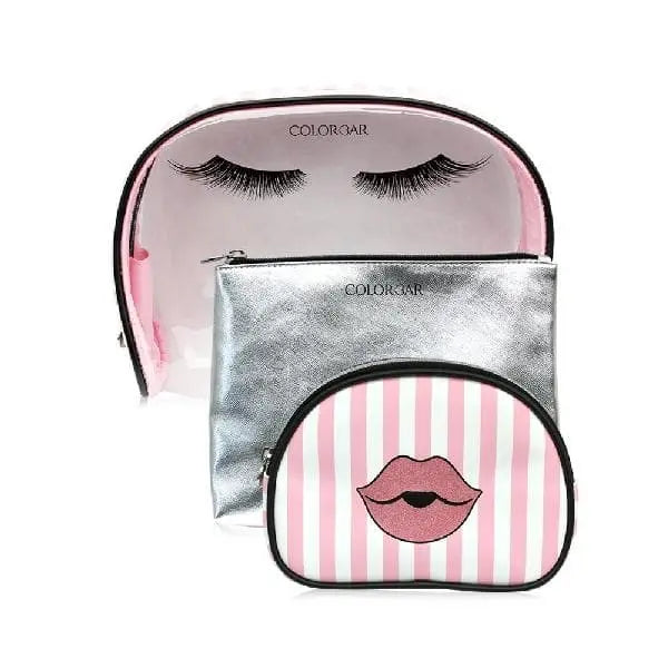 Lips & Lashes Bag In Bag(Set Of Three) - White + Blush Pink